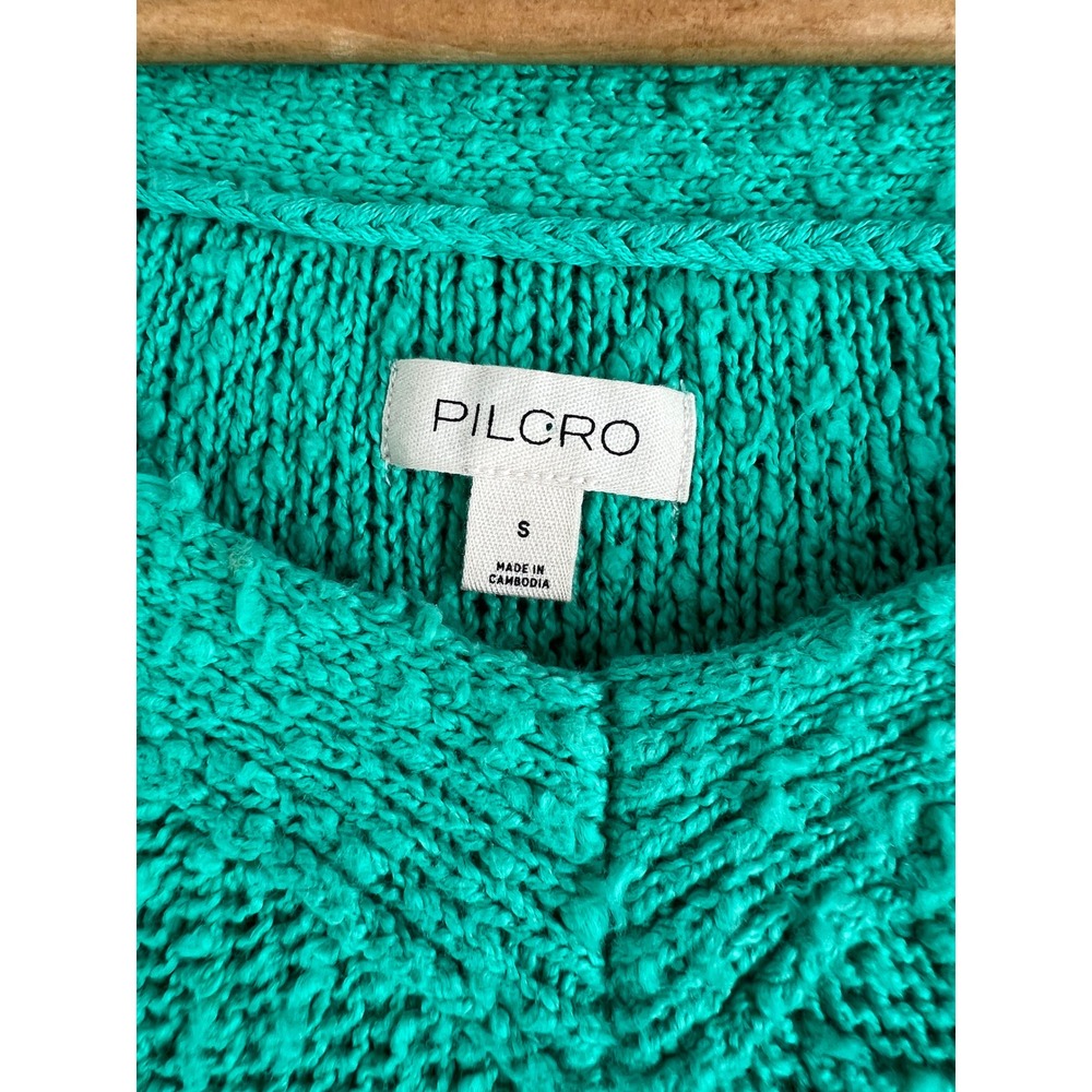 Pilcro Anthropologie Oversized Boho V-Neck Textured Knit High Lo Sweater Small - Picture 3 of 10